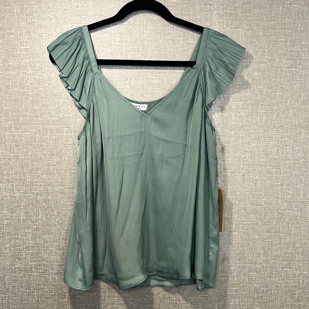 Elegant Green Ruffled Blouse